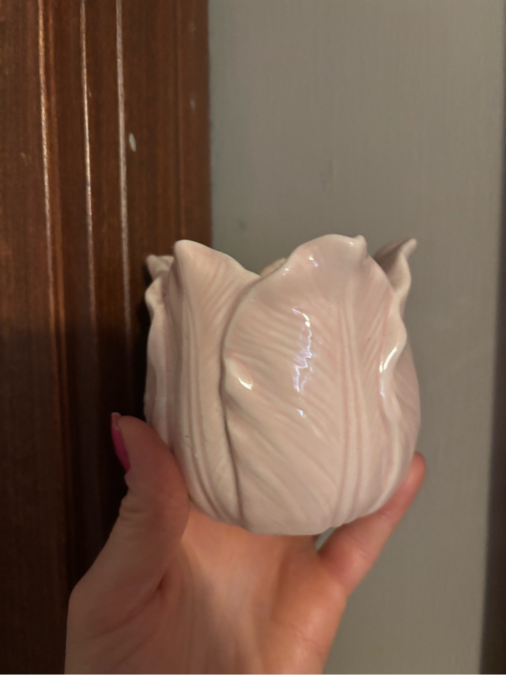 Oakhurst Pink Tulip Ceramic Candle Floral Spring Cottagecore Home Decor 2018